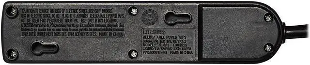 Alt view image 7 of 7 - V7 4-Outlet Home/Office Surge Protector 450 Joules Black SA0414B9N6