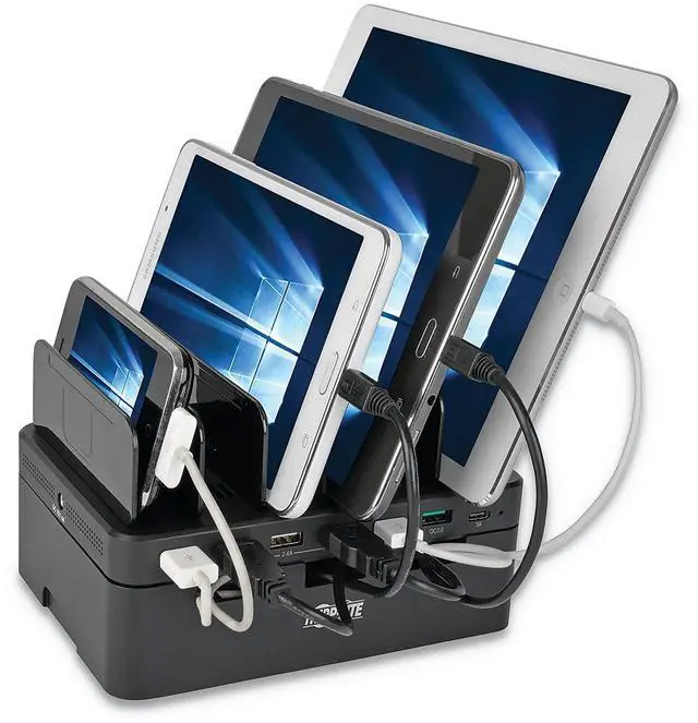 Alt view image 10 of 13 - Tripp Lite U280-007-CQC-ST 7-Port Usb Charging Station Hub With Quick Charge 3.0, Usb-C Port, Device Storage, 5V 4A (60W) Usb Charge Output - Power Adapter - 60 Watt - 4 A - 7 Output Connectors (6 X
