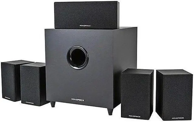 Alt view image 11 of 17 - Monoprice 5.1 Channel Home Theater Satellite Speakers And Subwoofer - Black