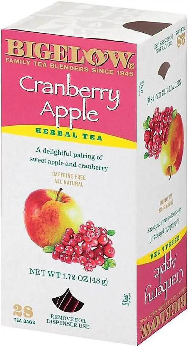 Alt view image 10 of 13 - Bigelow Cranberry Apple Herbal Tea, 28/Box 10400