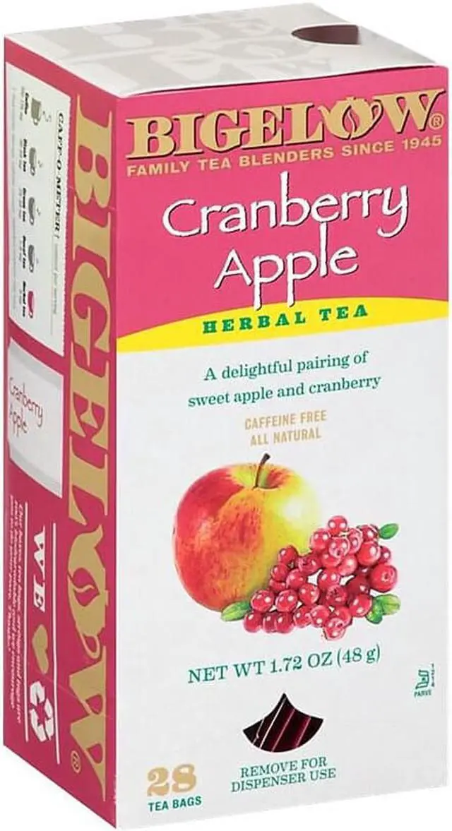 Alt view image 9 of 13 - Bigelow Cranberry Apple Herbal Tea, 28/Box 10400