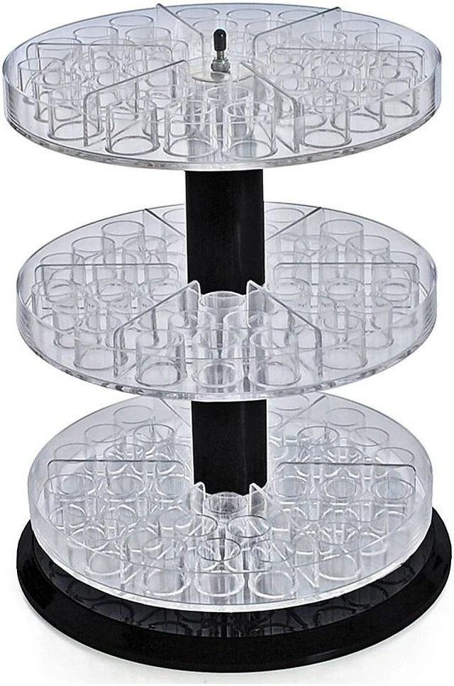 Alt view image 3 of 3 - AZAR DISPLAYS 225035 Three Tier Revolving Dislplay 13.5"H x 11"Dia. - round