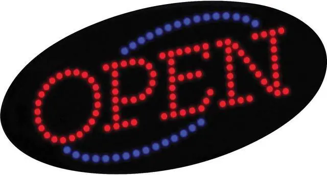Alt view image 5 of 5 - COSCO 098099 LED "OPEN" Sign- 10 1/2: x 20 1/8"- Red & Blue Graphics