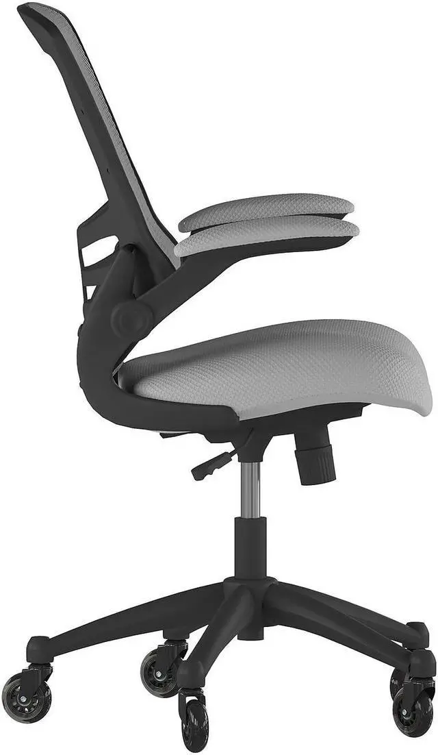 Alt view image 5 of 20 - Flash Furniture Kelista Ergonomic Mesh Swivel Mid-Back Task Office Chair Dark Gray (BLX5MDKGYRLB)