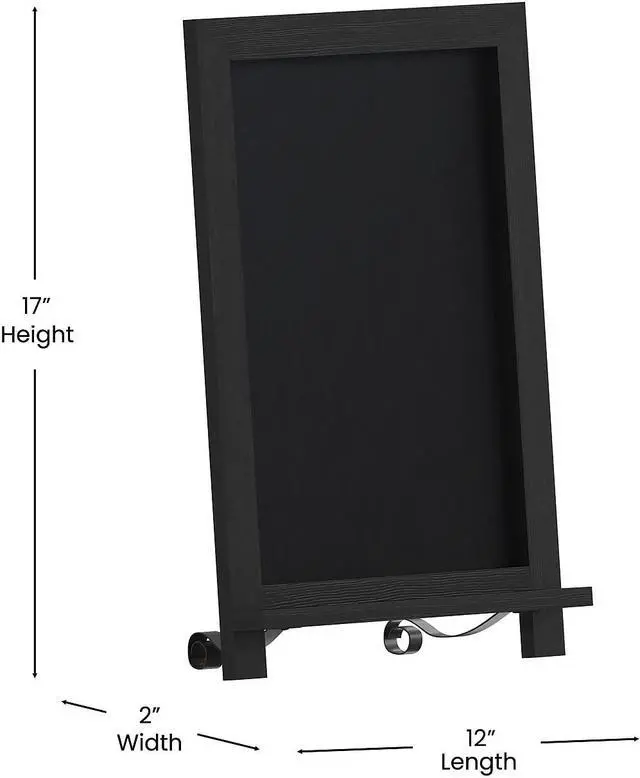 Alt view image 4 of 19 - Flash Furniture Canterbury Tabletop Magnetic Chalkboard Sign Black 12" x 17" (HFKHDGDIS722315)