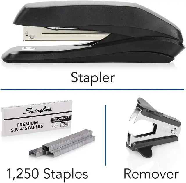 Alt view image 9 of 10 - Acco Standard Stapler w/1250 Staples and Stapler Remover Black 54567