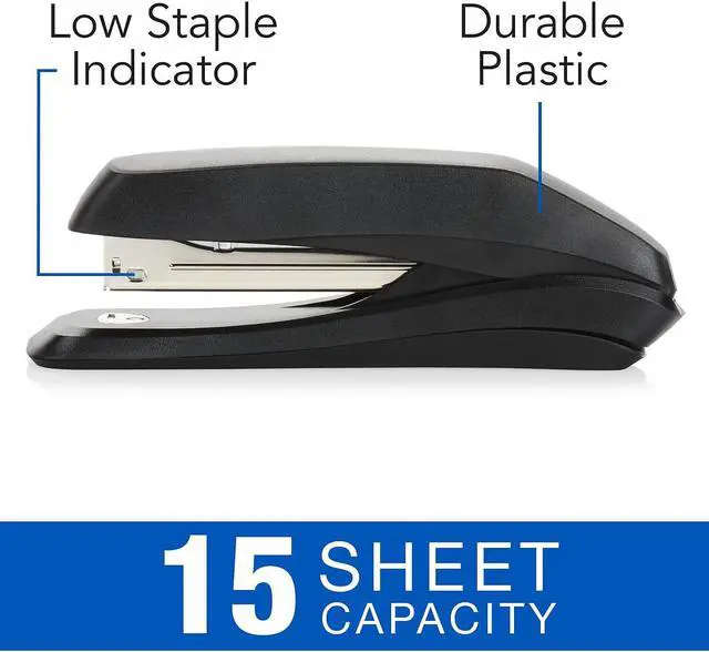 Alt view image 7 of 10 - Acco Standard Stapler w/1250 Staples and Stapler Remover Black 54567