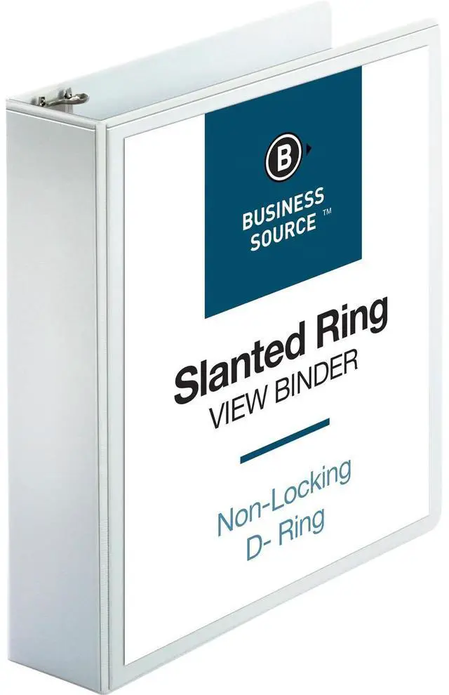 Main image of Business Source D-Ring Binder w/ Pockets 2" Capacity White 28442
