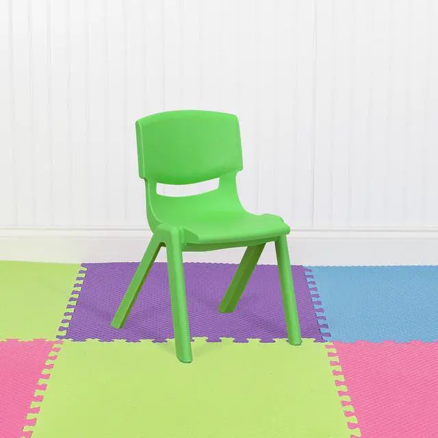 Alt view image 10 of 15 - Flash Furniture 10 Pack Green Plastic Stackable School Chair with 12 Seat Height
