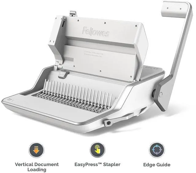 Alt view image 8 of 18 - Fellowes Lyra Comb Binding Machine 30 Sheet Capacity White/Gray (5603001)