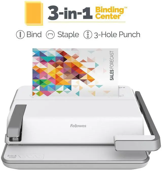 Alt view image 5 of 18 - Fellowes Lyra Comb Binding Machine 30 Sheet Capacity White/Gray (5603001)