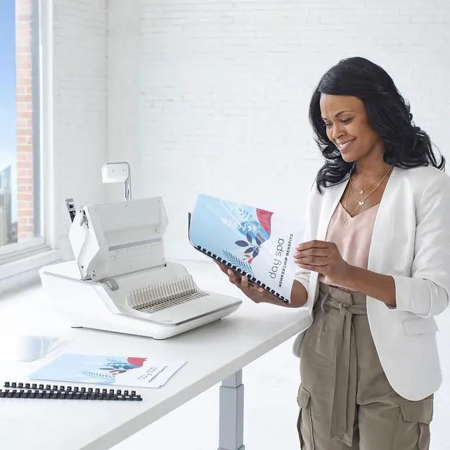 Alt view image 9 of 18 - Fellowes Lyra Comb Binding Machine 30 Sheet Capacity White/Gray (5603001)