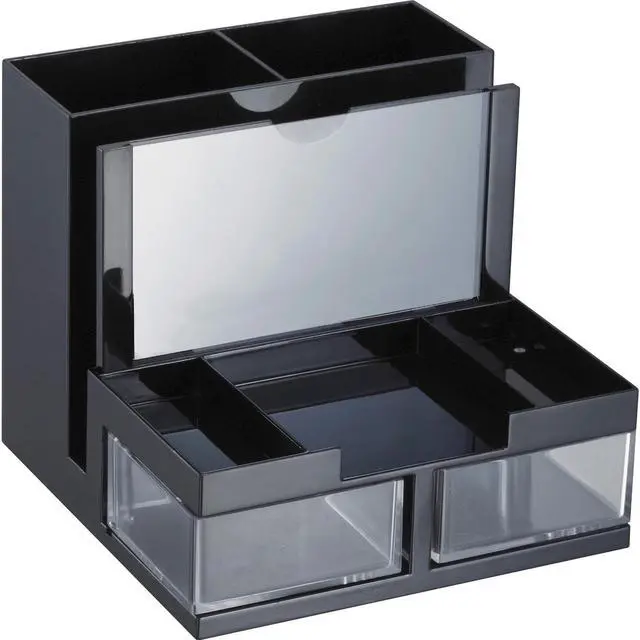 Alt view image 2 of 6 - Officemate International Corp. Desk Organizer 9 Comp Black/Clear 23112