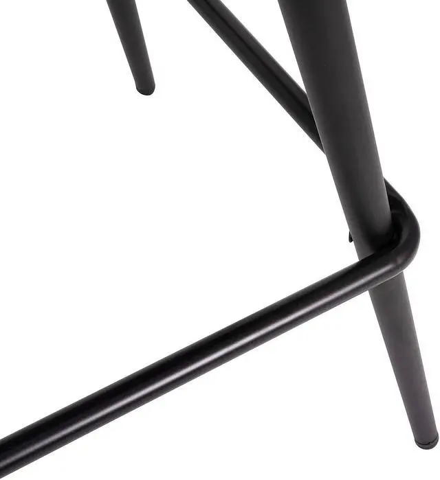Alt view image 7 of 13 - Lyla Set of 2 Commercial High Back Modern Armless 26" Counter Stools with Contoured Backrests, Steel Frames and Footrests, Black LeatherSoft-Set of 2