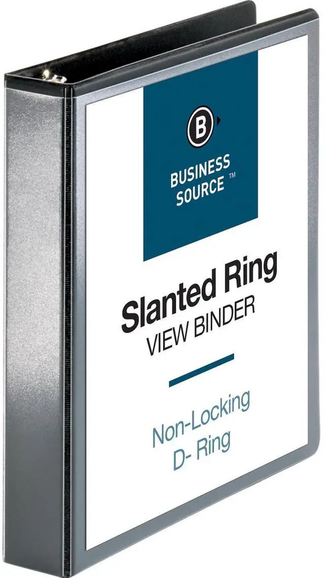Alt view image 10 of 10 - Business Source D-Ring View Binder 1-1/2" Capacity 11x8-1/2" Black 28447