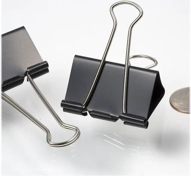 Alt view image 13 of 13 - Officemate Binder Clips Large 2"Wide 1" Cap 12/BX Black/Silver 99100