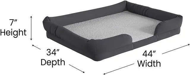 Alt view image 11 of 13 - Orthopedic Comfy Memory Foam Joint Relief Bolster Dog Bed for Dogs up to 44 LBS. - Removable & Washable Cover, Non-Slip Bottom