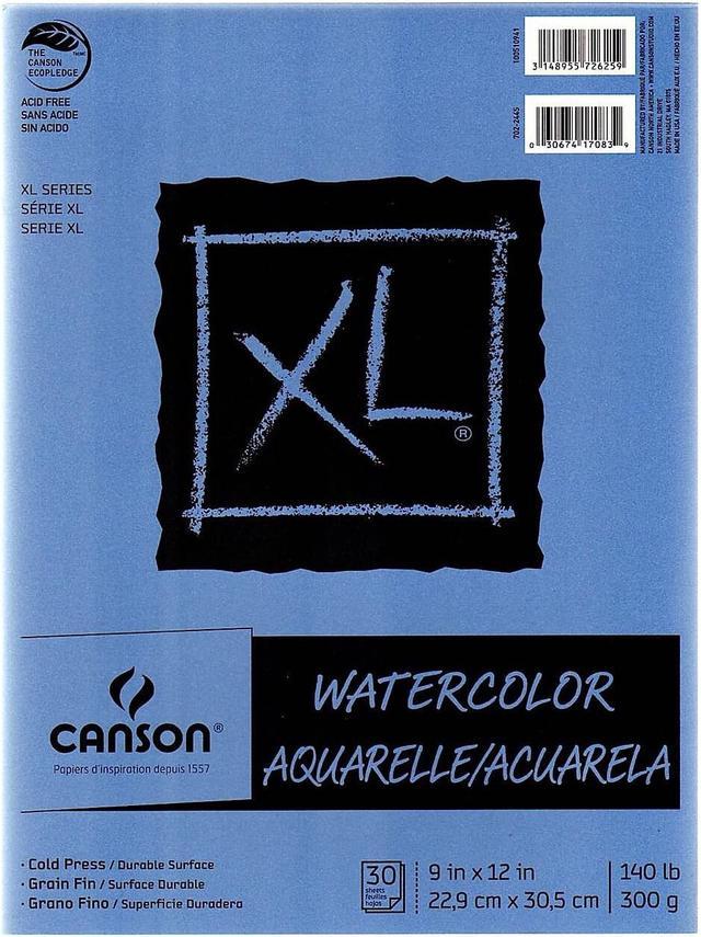  Canson XL Watercolor Pads, 9 In. x 12 In., Pad Of 30  (100510941) (98773)