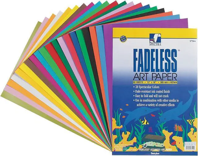Alt view image 7 of 7 - Pacon Fadeless Sheets 12"x18" 60 Sh/PK 20 Assorted Colors 57504