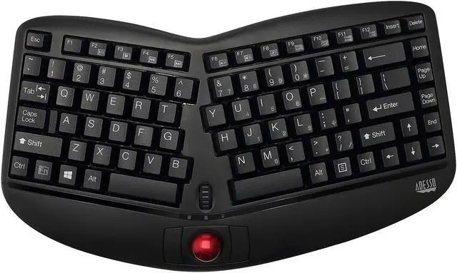 Alt view image 11 of 18 - ADESSO Tru-Form Media 3150 WKB-3150UB Black USB RF Wireless Ergonomic Keyboard