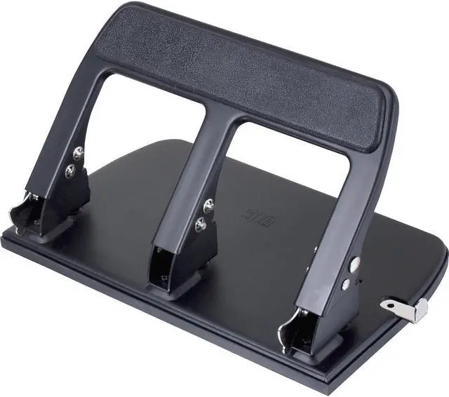 Alt view image 20 of 20 - Officemate Heavy-Duty Punch 3HP 9/32" Holes 40 Sht Cap. Metal Black 90089