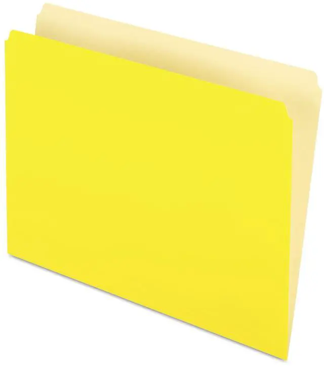 Alt view image 9 of 10 - Pendaflex Colored File Folders Straight Top Tab Letter Yellow/Light Yellow 100/Box 152YEL
