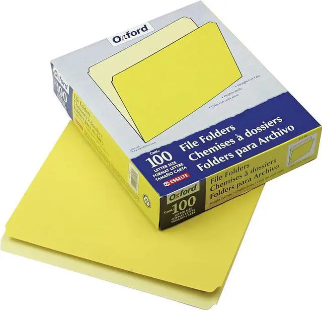 Alt view image 10 of 10 - Pendaflex Colored File Folders Straight Top Tab Letter Yellow/Light Yellow 100/Box 152YEL