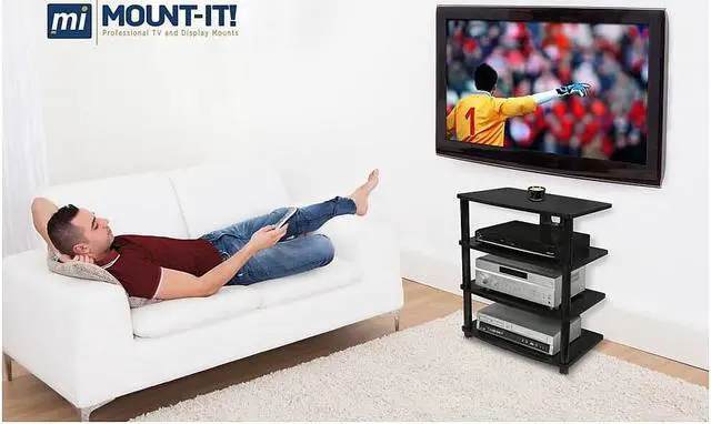 Alt view image 18 of 18 - Mount-It! Tripod Portable TV Stand | Fits 40-70 Inch TVs