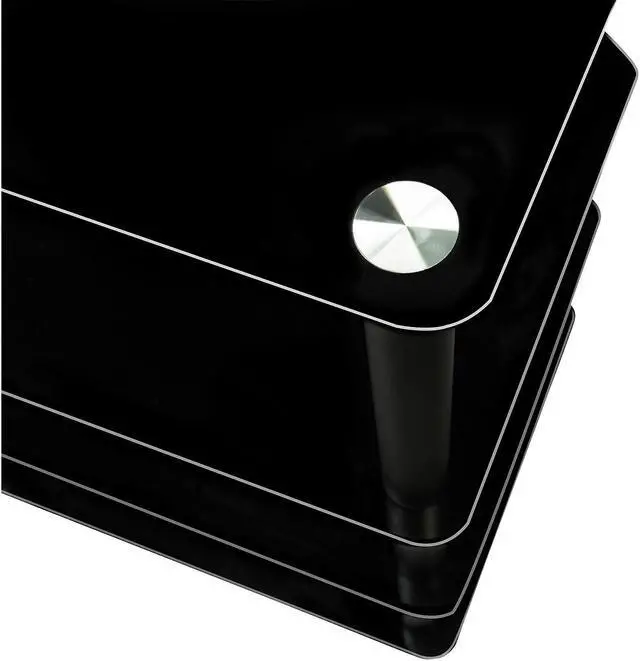 Alt view image 7 of 9 - Mount-It! AV Component Media Stand, Glass Shelves, Audio Video Components, Storage for Xbox, Playstation, Speakers, Cable Boxes, 88 Lb Load Capacity, Black Silk (Mi-867)