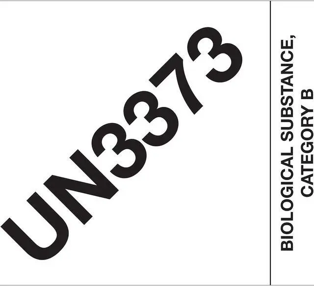 Main image of Tape Logic Labels "UN3373 Biological Substance Category B" 4" x 4 3/4" Black/ DL1404