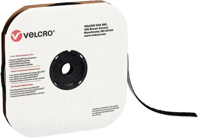 Main image of VELCRO Brand Velcro Tape Individual Strips Loop 5/8" x 75' Black 1/Case VEL108