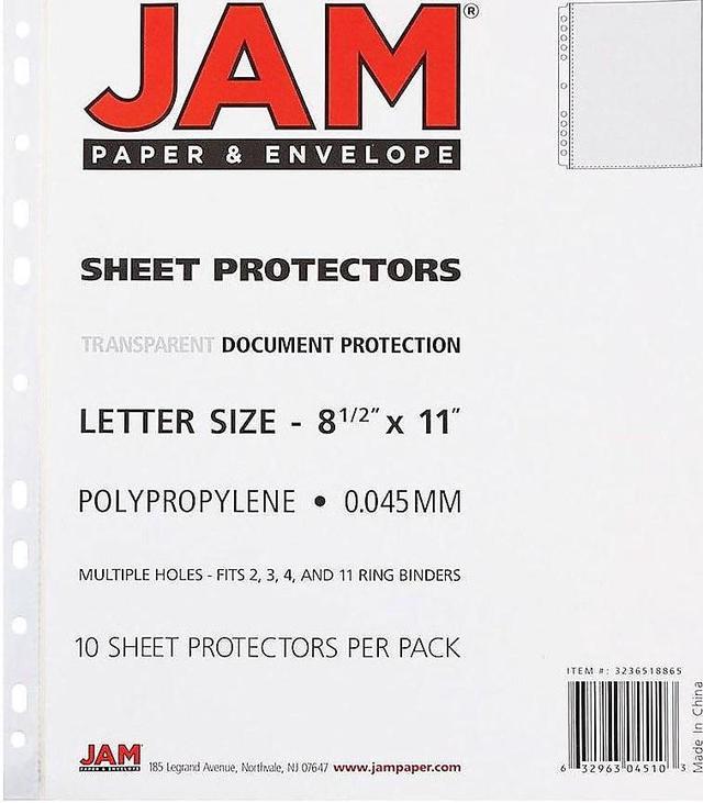 JAM Paper Jam Paper Sheet Protectors, 8.5 x 11, Clear, 1/Pack in