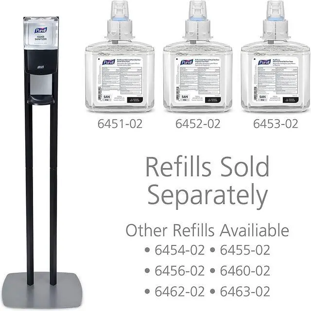 Alt view image 4 of 5 - PURELL ES 6 Automatic Floor Stand Hand Sanitizer Dispenser Graphite/Black (7216-DS)