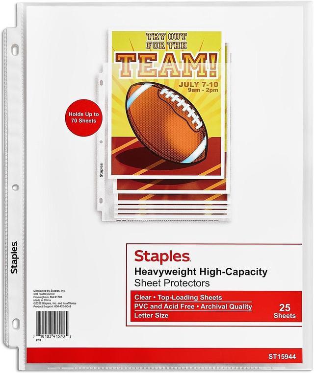 Staples High Capacity Sheet Protectors 25/Pack (15944) 919789 