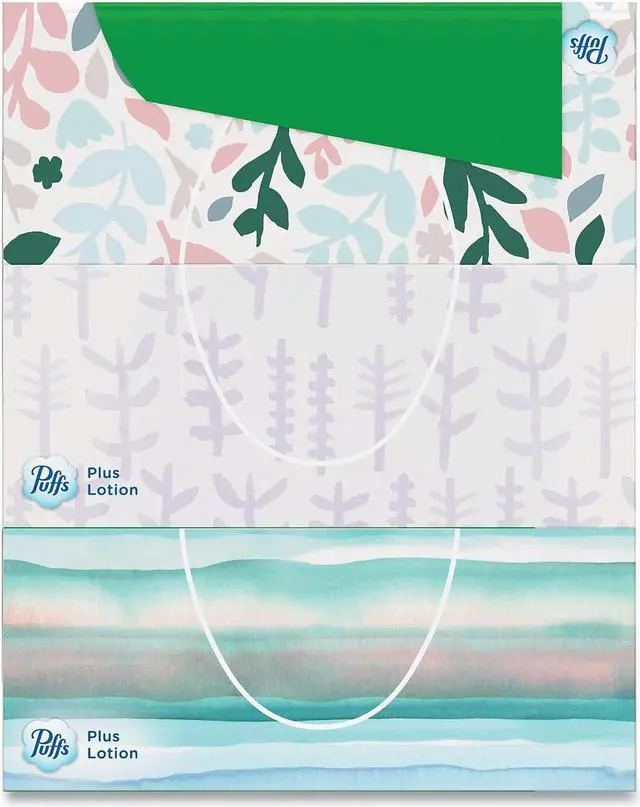 Alt view image 6 of 10 - Puffs Plus Lotion Facial Tissues; 3 Family Boxes 124 Tissues per Box