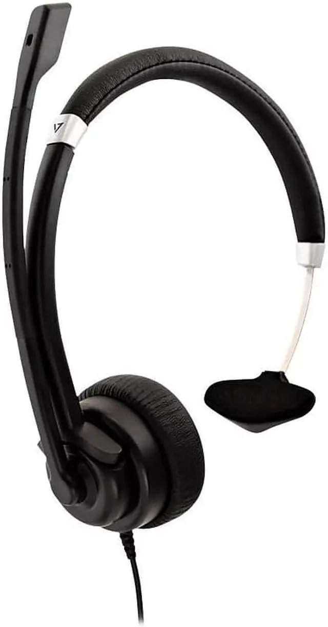 Alt view image 8 of 12 - V7 Deluxe USB Mono Headset with Boom Mic HU411
