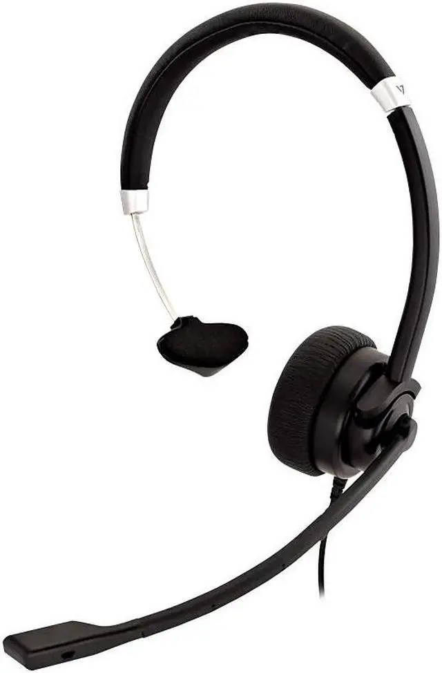 Alt view image 11 of 12 - V7 Deluxe USB Mono Headset with Boom Mic HU411