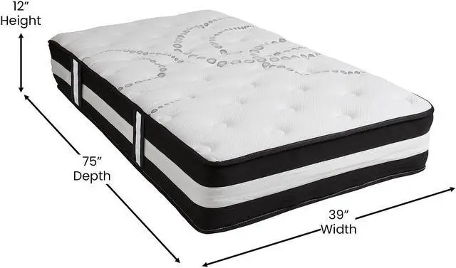 Alt view image 19 of 19 - Addison Charcoal Twin Fabric Upholstered Platform Bed - Headboard with Rounded Edges - No Box Spring or Foundation Needed