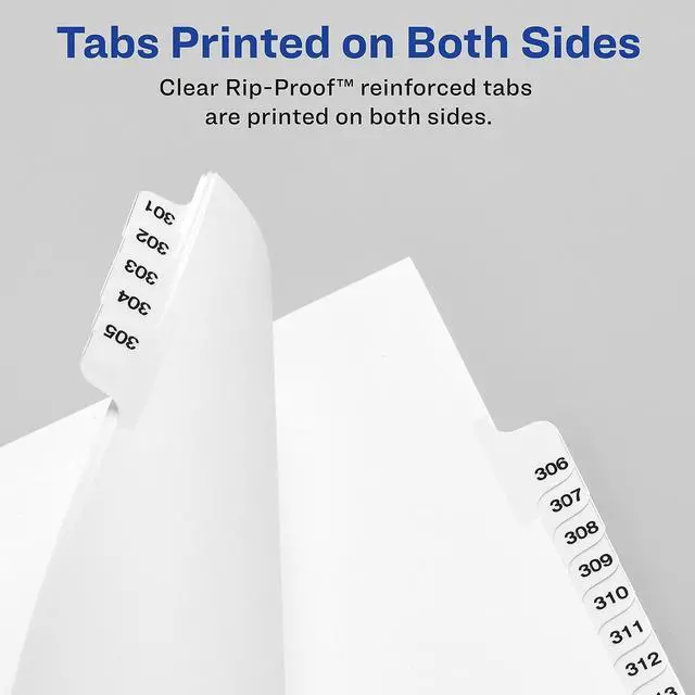 Alt view image 6 of 8 - Avery-Style Legal Exhibit Side Tab Divider Title: 68 Letter White 25/Pack 01068