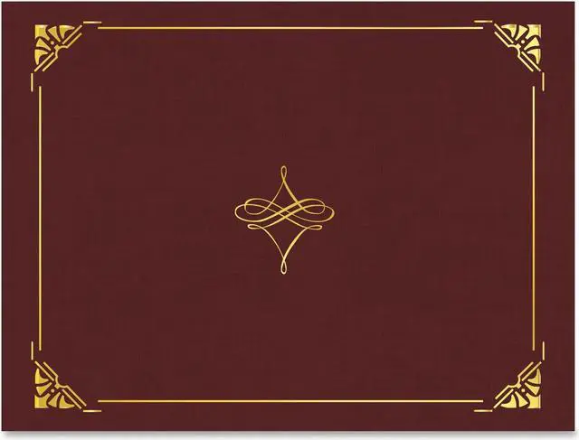 Alt view image 2 of 7 - Geographics Gold Foil Border Certificate Holder - Letter - 8 1/2" x 11" Sheet Size - Cordova, Gold - Recycled - 5 / Pack