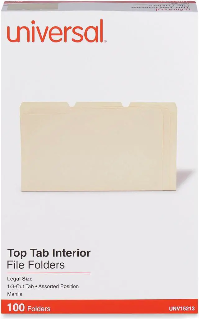 Alt view image 6 of 8 - UNIVERSAL Recycled Interior File Folders 1/3 Cut Top Tab Legal Manila 100/Box