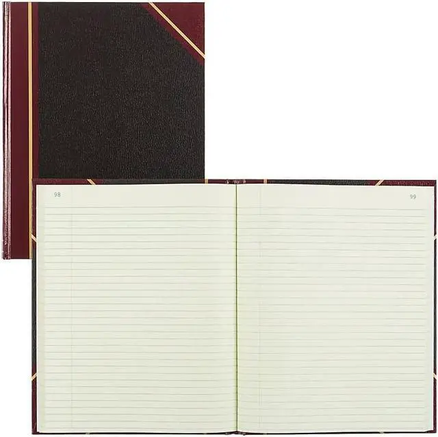 Alt view image 6 of 7 - Texthide Record Book, Black/burgundy, 150 Green Pages, 10 3/8 X 8 3/8