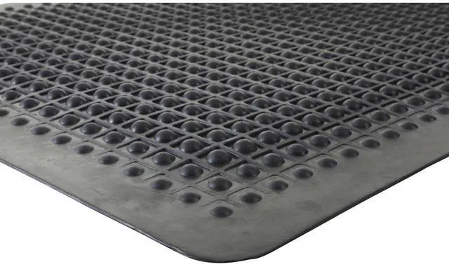 Main image of Genuine Joe Anti Fatigue Mat Rubber Beveled Edge 2'x3' Black 02146