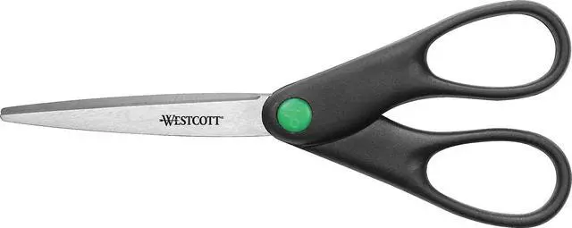 Alt view image 9 of 9 - Westcott KleenEarth Recycled Stainless Steel Scissors 7" Long Black 44218
