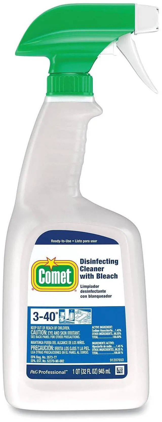 Alt view image 4 of 9 - Comet Cleaner and Disinfectant 32 oz. Clear   PGC 30314