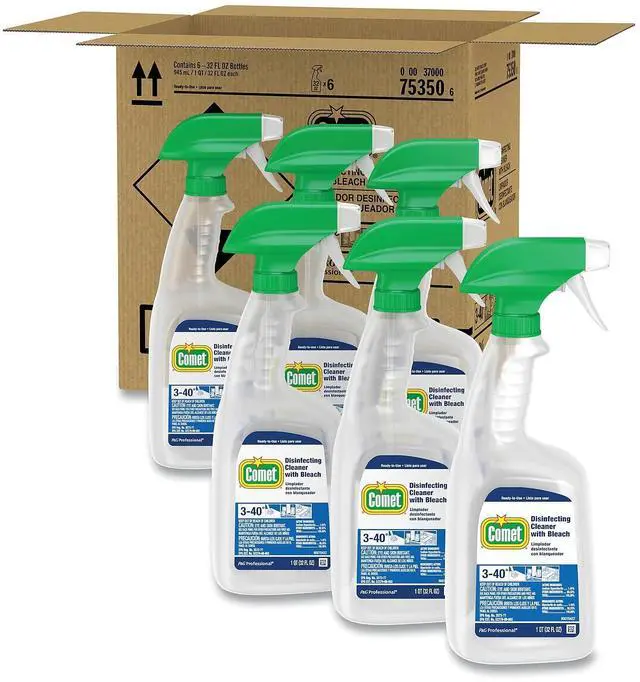 Alt view image 3 of 9 - Comet Cleaner and Disinfectant 32 oz. Clear   PGC 30314