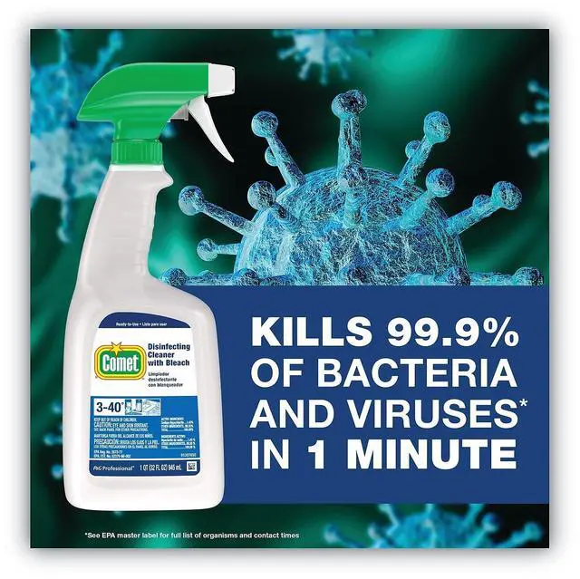Alt view image 6 of 9 - Comet Cleaner and Disinfectant 32 oz. Clear   PGC 30314