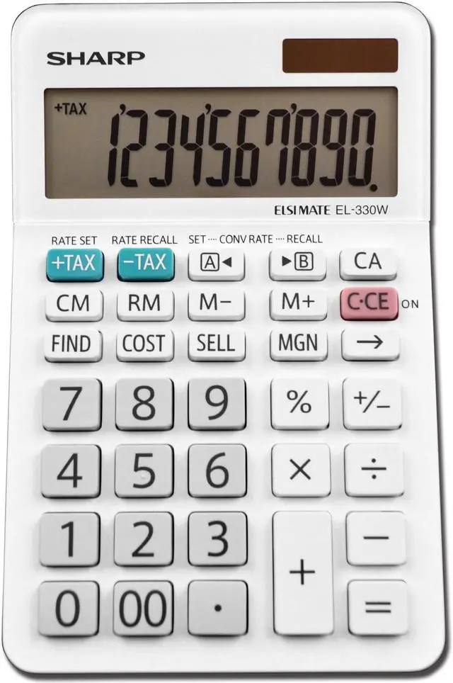 Alt view image 11 of 13 - Sharp EL-330WB Desktop Calculator 10-Digit LCD EL330WB
