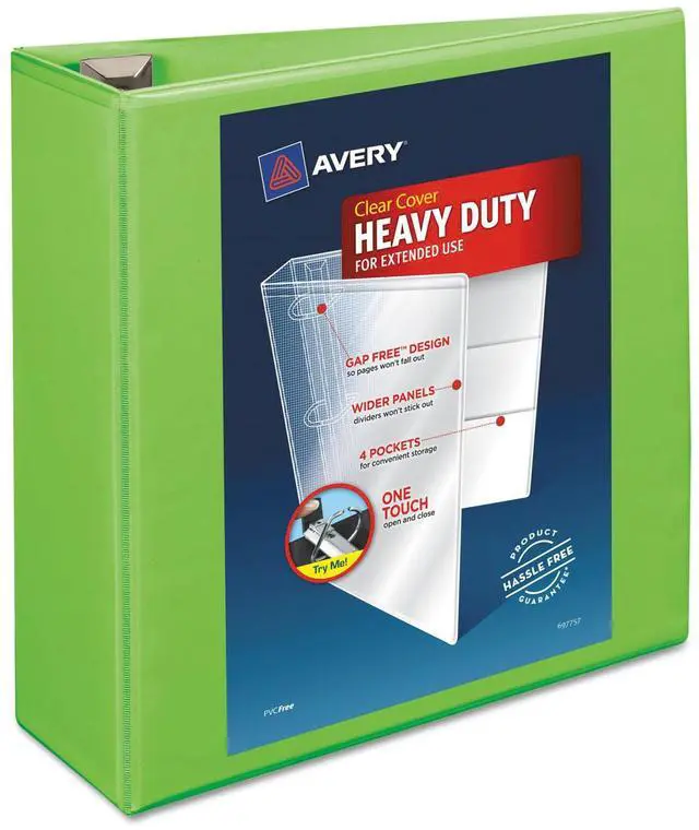 Main image of Avery Heavy-Duty View Binder w/Locking EZD Rings 4" Cap Chartreuse 79812