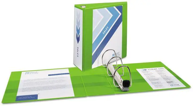 Alt view image 2 of 17 - Avery Heavy-Duty View Binder w/Locking EZD Rings 4" Cap Chartreuse 79812